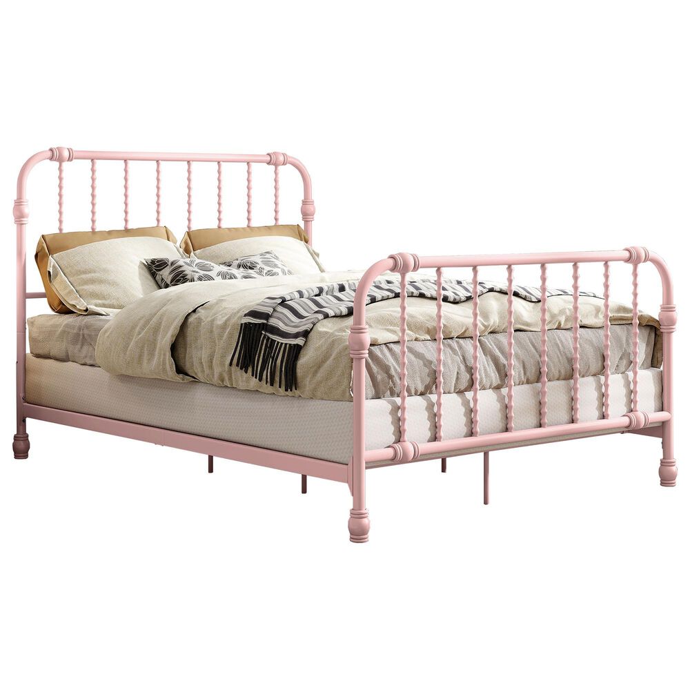 Furniture of America Wren Full Spindle Kids Bed in Pink, , large