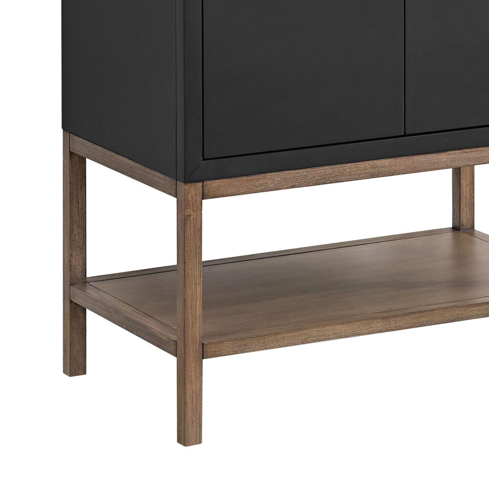 37B Isadore 30" Single Bathroom Vanity Cabinet in Tricorn Black and White Composite Stone Top and Backsplash, , large