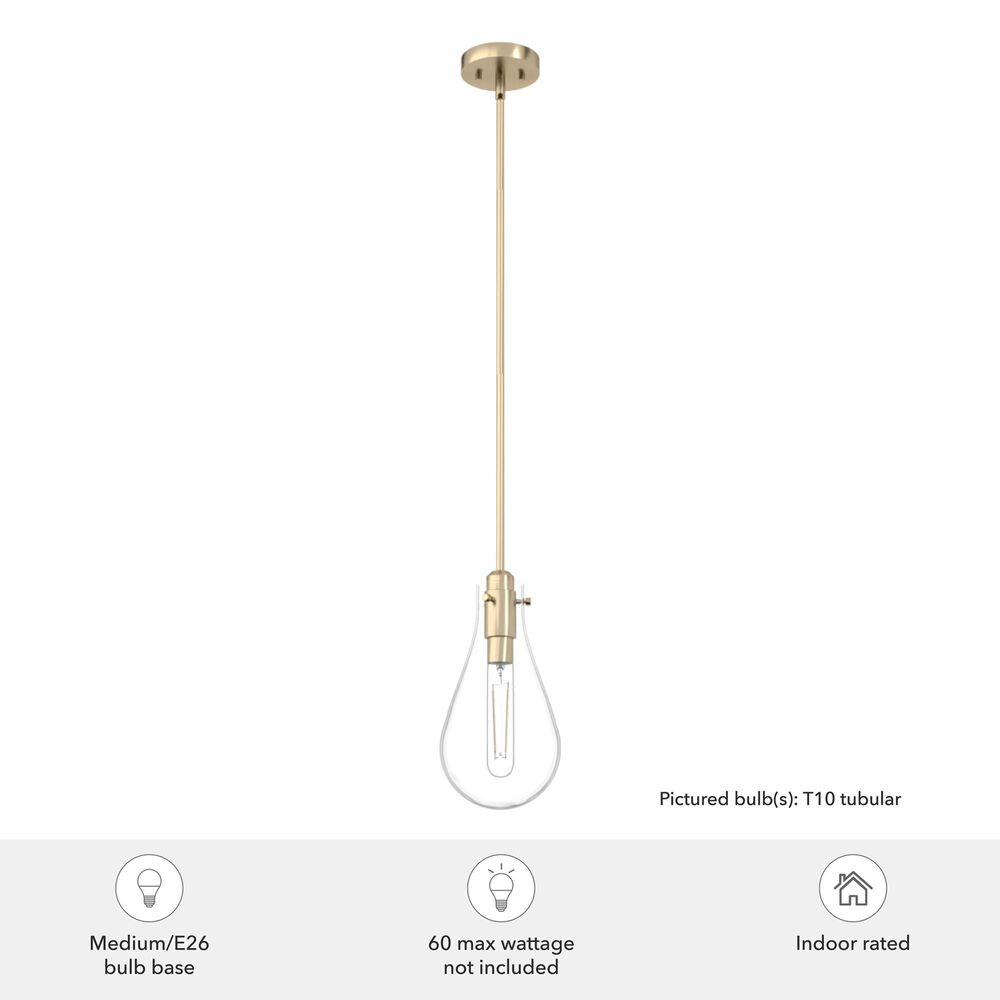 Hunter Lundin 7&quot; 1-Light Pendant in Alturas Gold, , large
