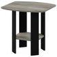 HOMLUX 1-Shelf End Table in French Oak and Black, , large