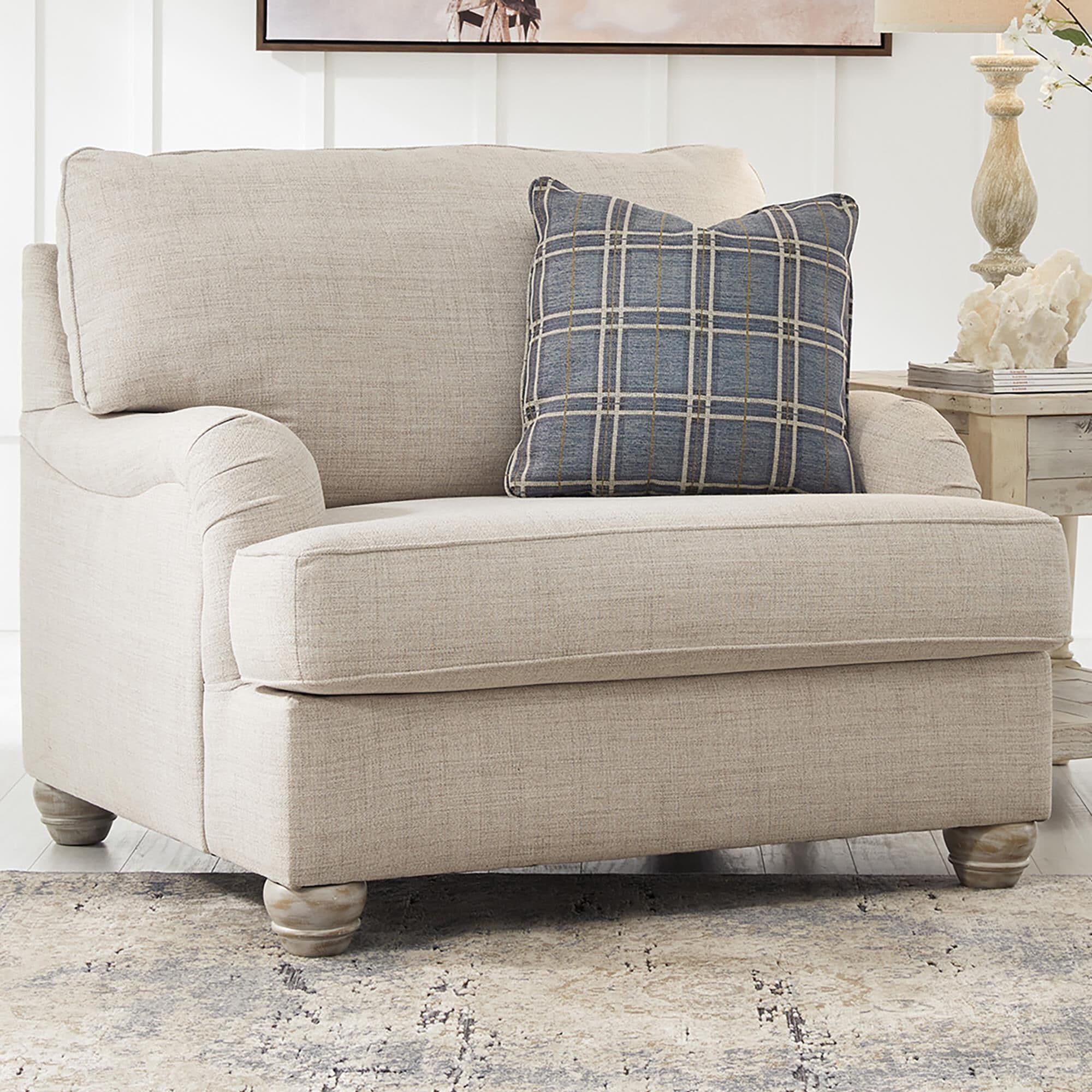 Signature Design by Ashley Traemore Chair and a Half in Linen