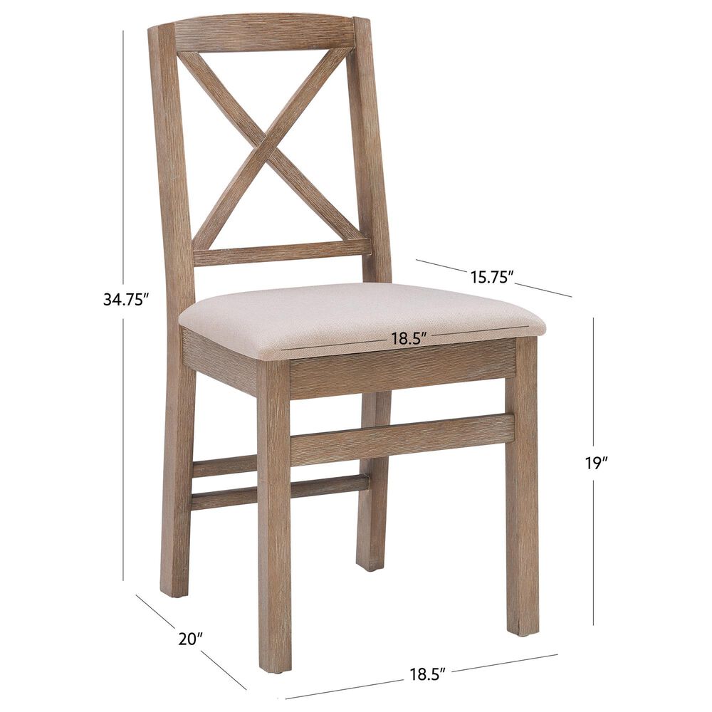 Linon Home Decor Triena X-Back Side Chair in Grey Wash (Set of 2), , large