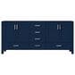 Lexora Home Jacques 72" Double Bathroom Vanity in Navy Blue with 2 cm White Carrara Marble Top and Rectangular Sinks, , large