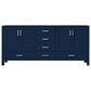 Lexora Home Jacques 72" Double Bathroom Vanity in Navy Blue with 2 cm White Carrara Marble Top and Rectangular Sinks, , large