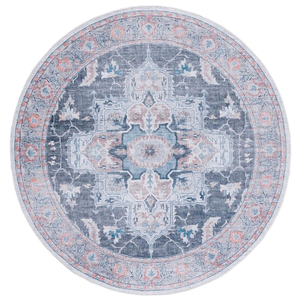 Safavieh Serapi 6"7" Round Charcoal and Ivory Area Rug, , large