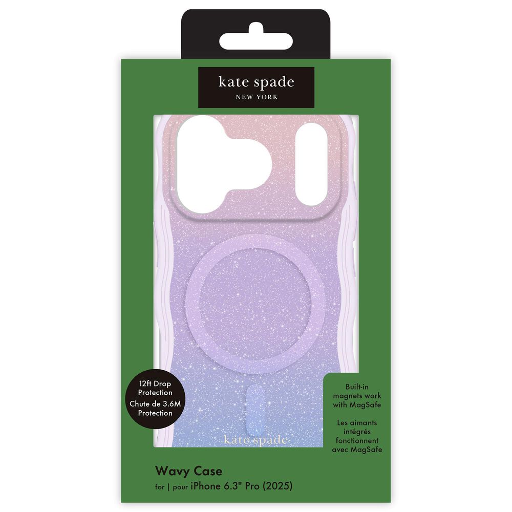 Kate Spade Wavy MagSafe Case for Apple iPhone 17 Pro in Opal Glitter, , large
