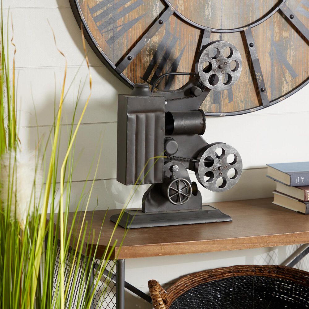Maple and Jade Camera Film Decorative Sculpture in Matte Black and Bronze, , large