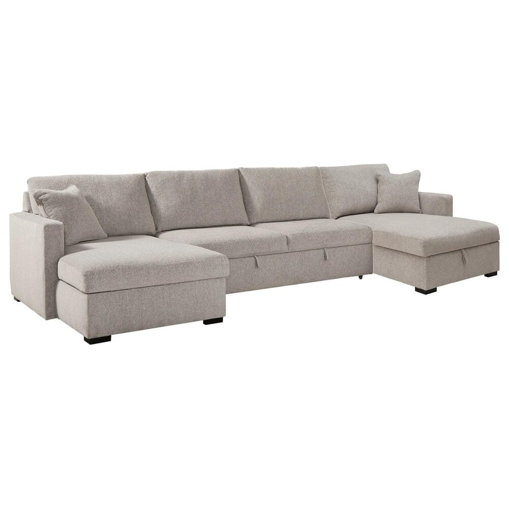 Ashley ModMax Luxe 3-Piece Symmetrical Sectional with Double Storage Chaise in Flint, , large