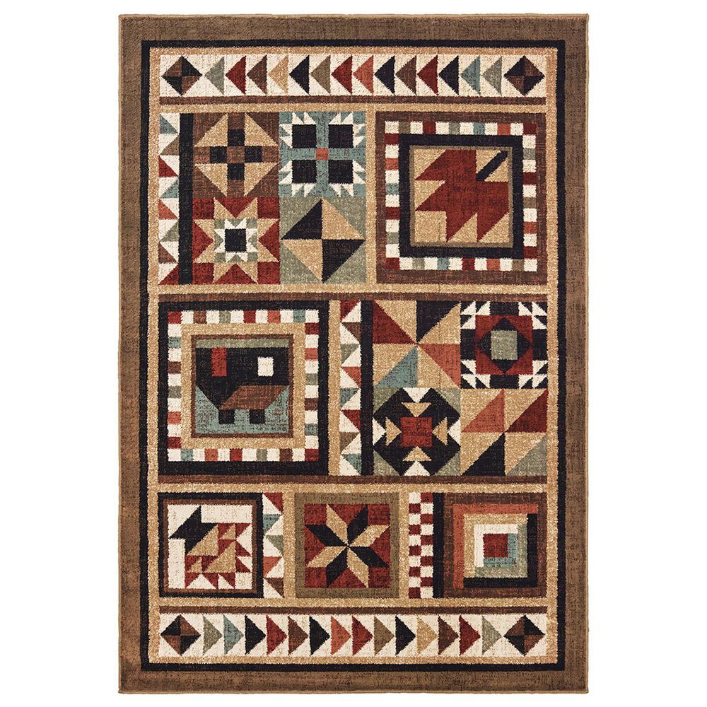 Oriental Weavers Woodlands 9596A 9"10" x 12"10" Brown Area Rug, , large