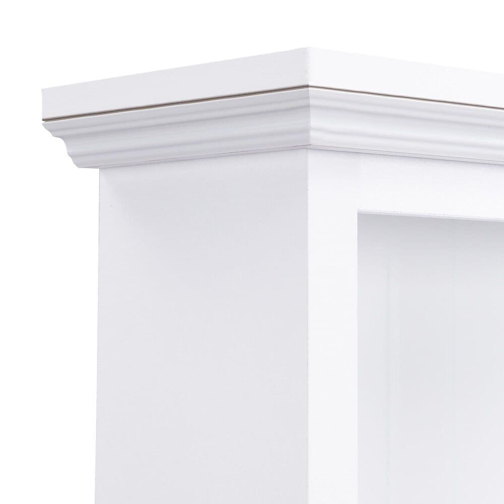 HOMLUX 6-Hook Hall Tree with Wood Grain Bench in White, , large