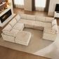 HOMLUX 8-Piece Mod U-Sectional with Chaise in Beige, , large