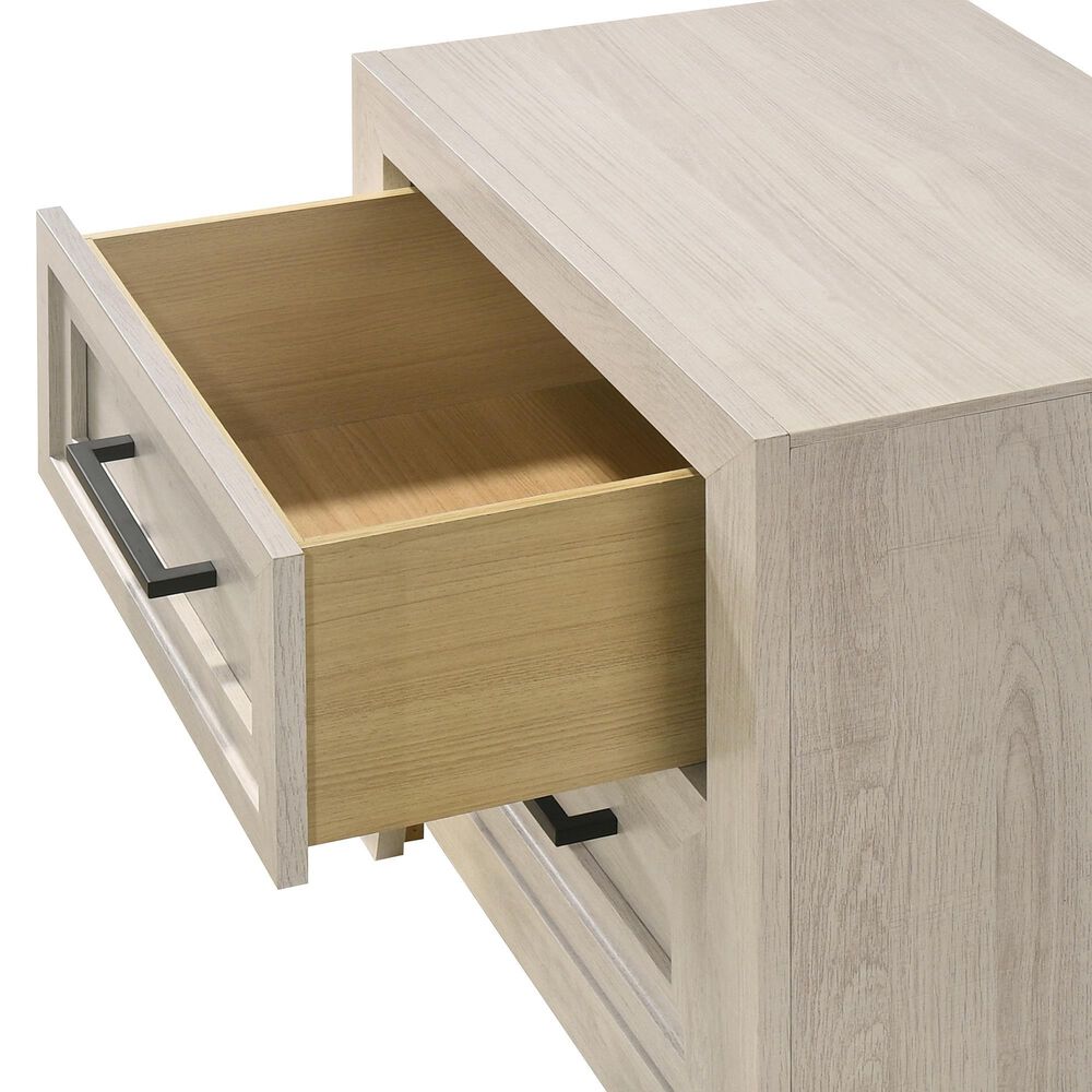 Crown Mark Lorraine 2 Drawer Nightstand in Antique White, , large