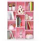 HOMLUX 11-Cube Reversible Open Shelf Bookshelf in White and Pink, , large