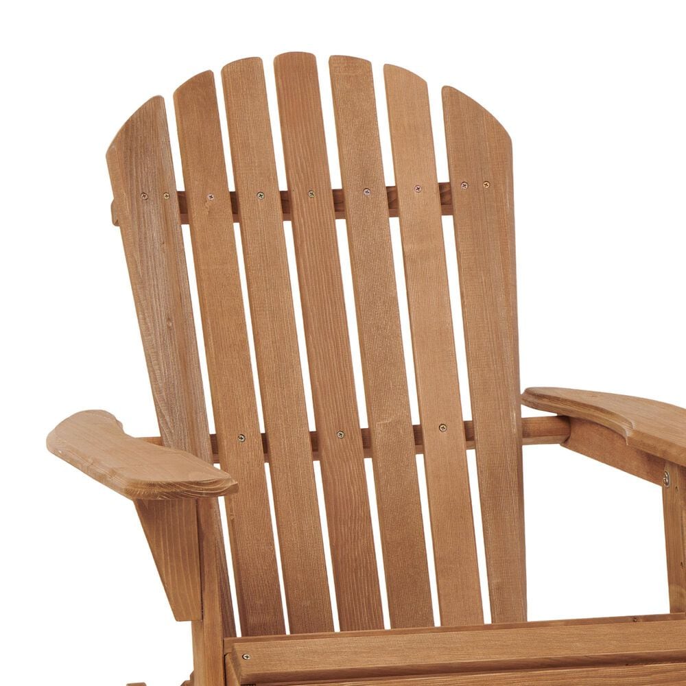 Hearth and Haven Outdoor Folding Adirondack Chair in Light Brown (Set of 2), , large
