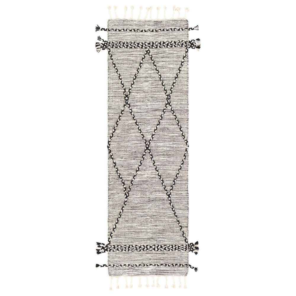 Surya Zanafi ZNF-2300 2'6" x 8' Black and Cream Area Rug, , large