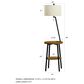 Timberlake Mid-Century Modern Floor Lamp with Side Table and USB Charging Ports in Brown, Black and Off-White, , large