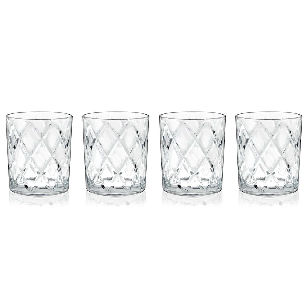 True Brands Scotch Diamond Cut Tumbler Glasses in Clear &#40;Set of 4&#41;, , large