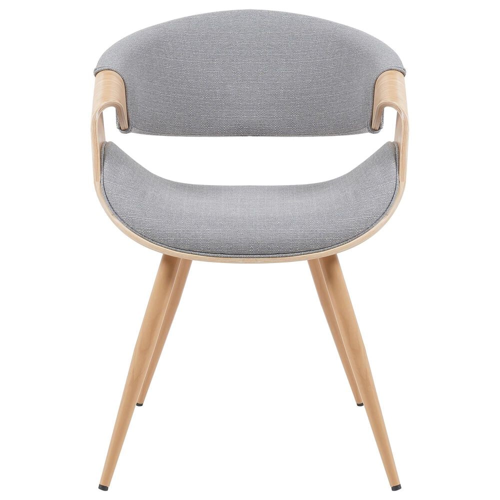 Armen Living Butterfly Arm Chair with Gray Upholstery in Oak, , large