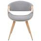 Armen Living Butterfly Arm Chair with Gray Upholstery in Oak, , large