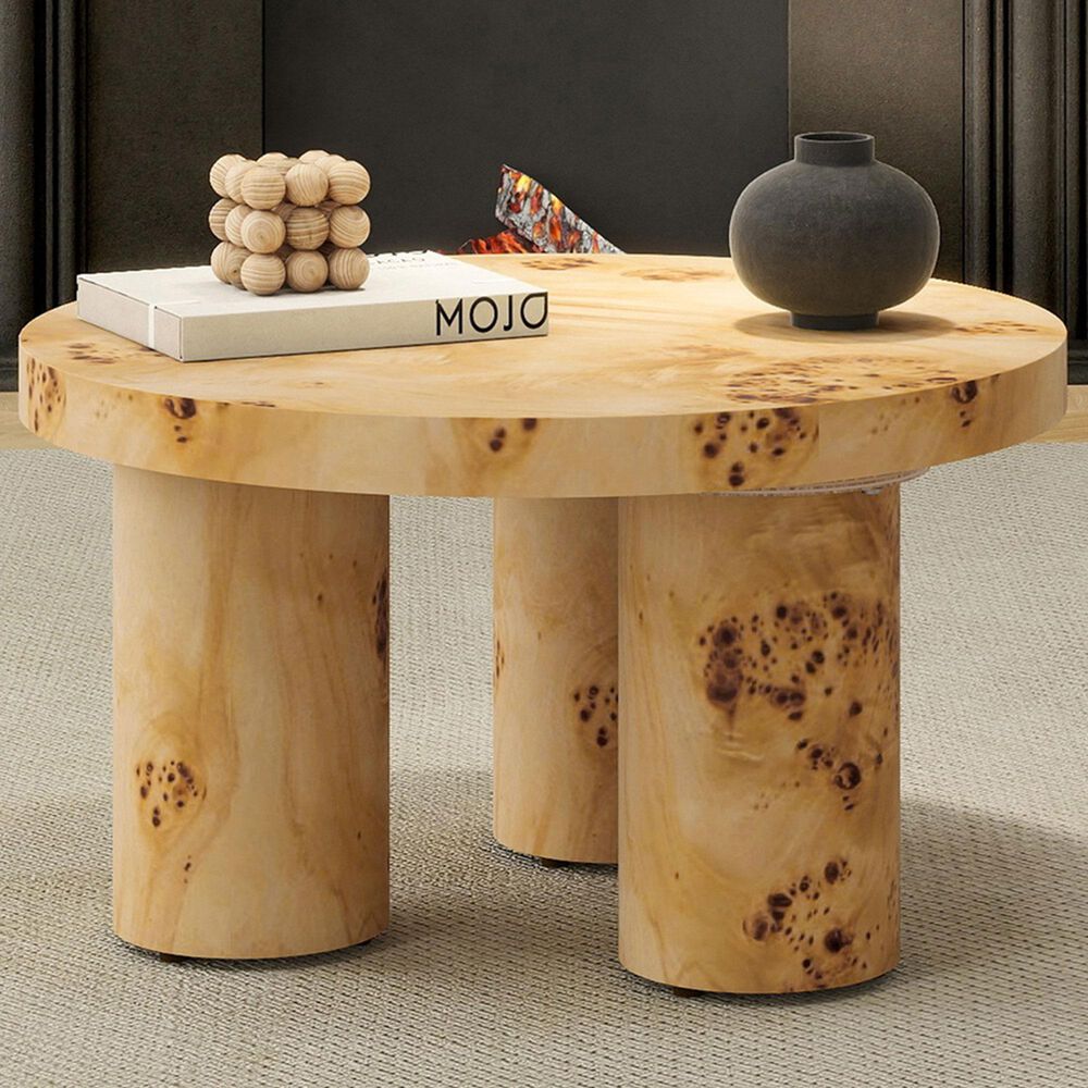 Jennifer Taylor Home Nebula 28" Coffee Table in Warm Natural Brown, , large