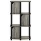 HOMLUX 4-Tier Storage Bookcase with Three Doors in French Oak and Black, , large