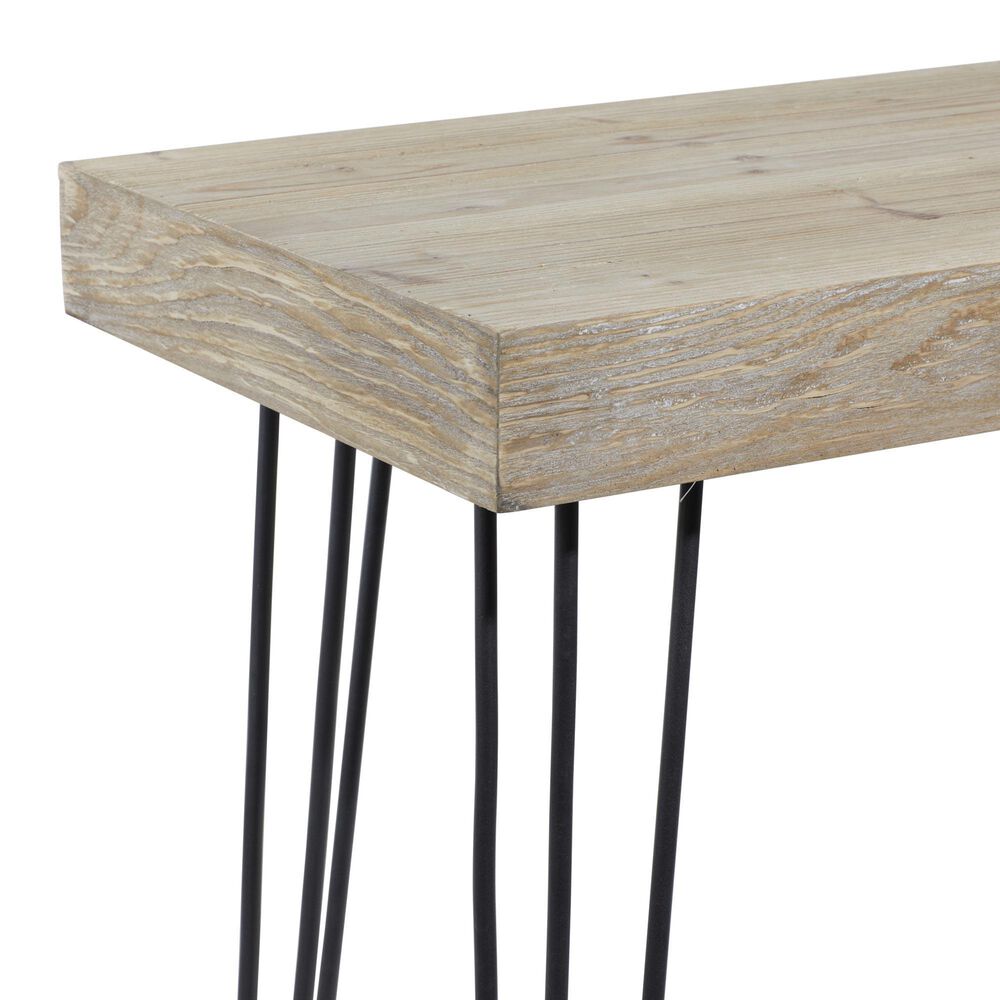 Uma Enterprises Modern Console Table in Brown and Charcoal Black, , large