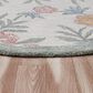 L&R Resources Sinuous Vintage Floral Garden 6" Round Cream, Green, Red, Yellow and Blue Area Rug, , large