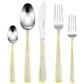 Gifts Plus 20-Piece Cetara Flatware Set with Gold Trimmed in Stainless Steel, , large