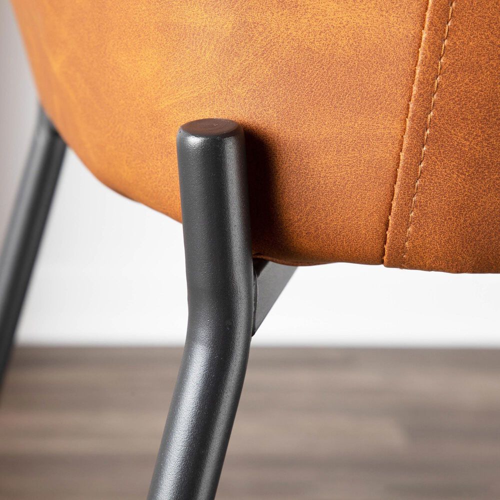 LumiSource Daniella 24" Counter Stool with Camel Upholstery in Black (Set of 2), , large