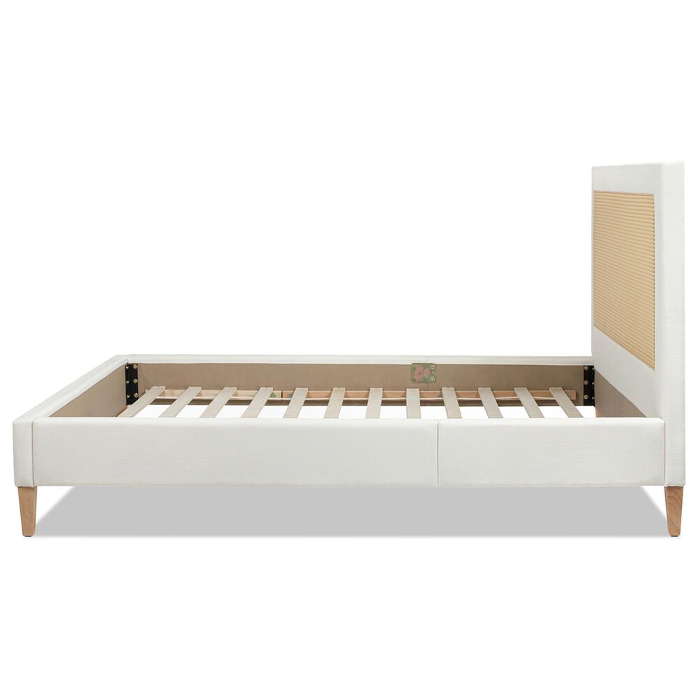 Jennifer Taylor Home Haley Queen Platform Bed with Snow White Upholstered in Natural, , large
