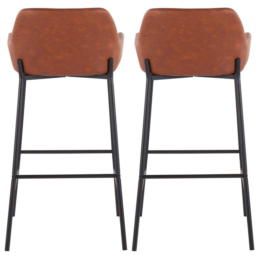 LumiSource Daniella Bar Stool with Camel Upholstery in Black (Set of 2), , large