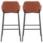 LumiSource Daniella Bar Stool with Camel Upholstery in Black (Set of 2), , large