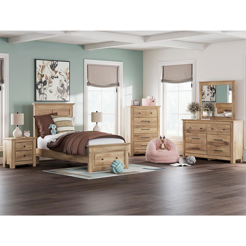 Ashley Makidern Twin Storage Bed with Drawer in Tan, , large