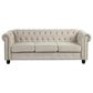 Morden Fort Chesterfield 2-Piece Stationary Linen Chair and Sofa Set in Beige, , large