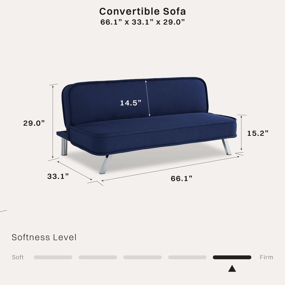 Lifestyle Solutions Toni Convertible Sofa in Navy, , large