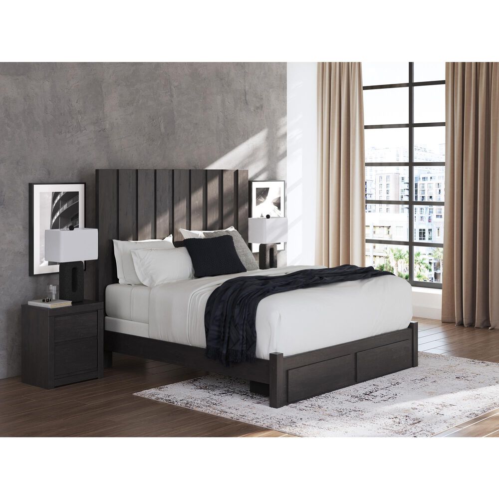 Ashley Fraluna King Panel Storage Bed in Charcoal, , large