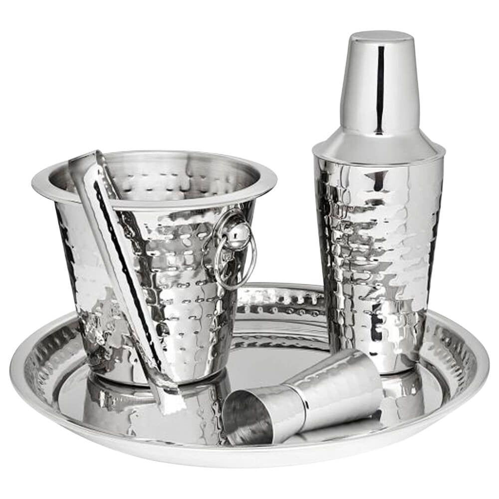 Godinger Silver 5-Piece Hammered Bar Set in Silver, , large
