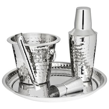 Godinger Silver 5-Piece Hammered Bar Set in Silver, , large