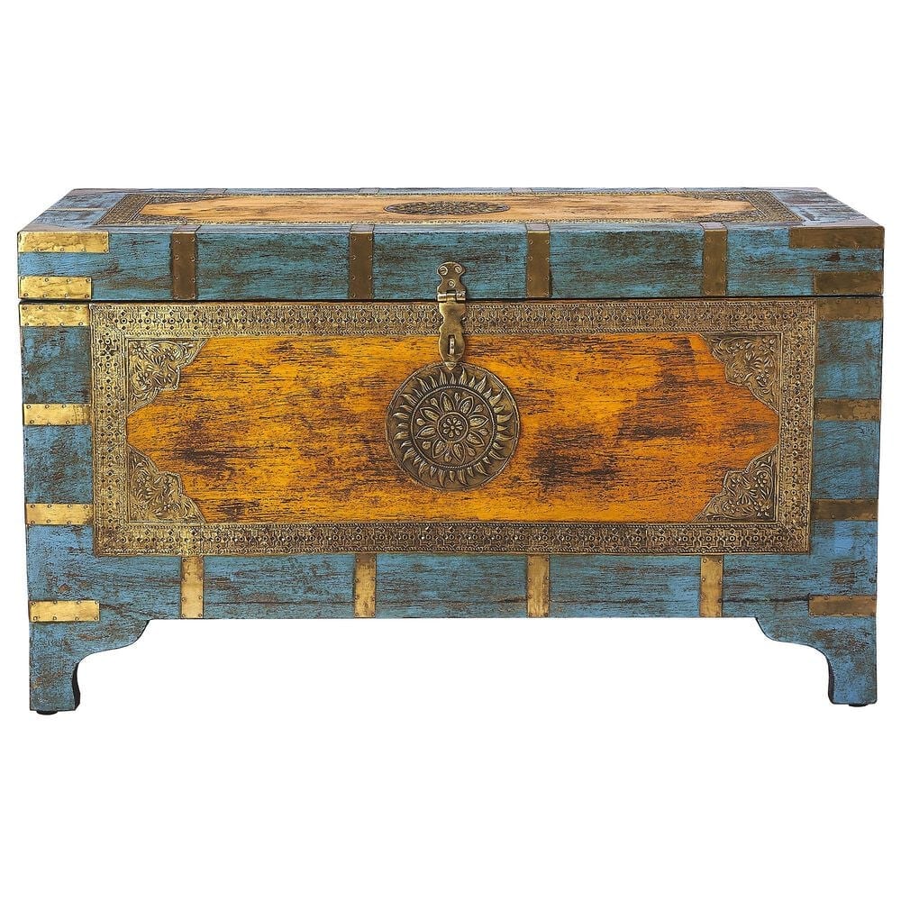 Butler Nador Storage Trunk in Blue and Gold, , large