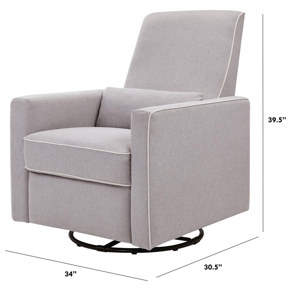 DaVinci Piper Swivel Glider Recliner in Grey and Cream NFM