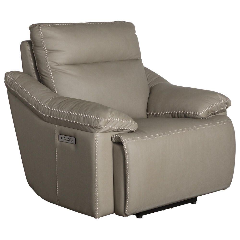 Superb Leather Leather Power Recliner with Power Headrest in Oslo Dust, , large