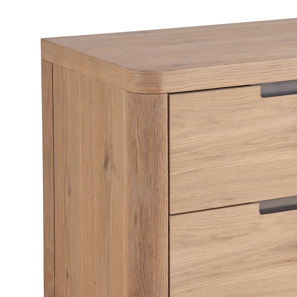 Universal Furniture Modern Walker California King Panel Bed with Two Nightstands in Natural Oak, , large