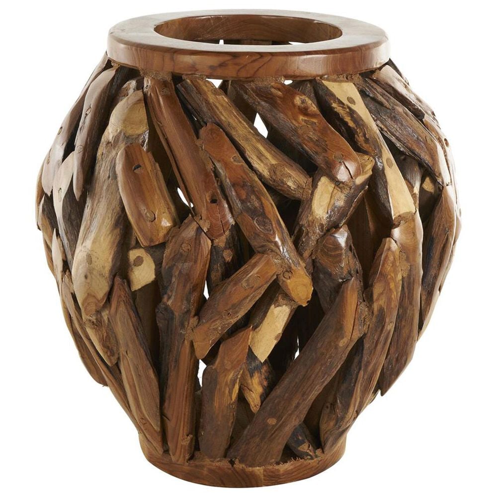 Maple and Jade 15&quot; Live Edge Tree Branch Pot Decorative Vase in Brown, , large