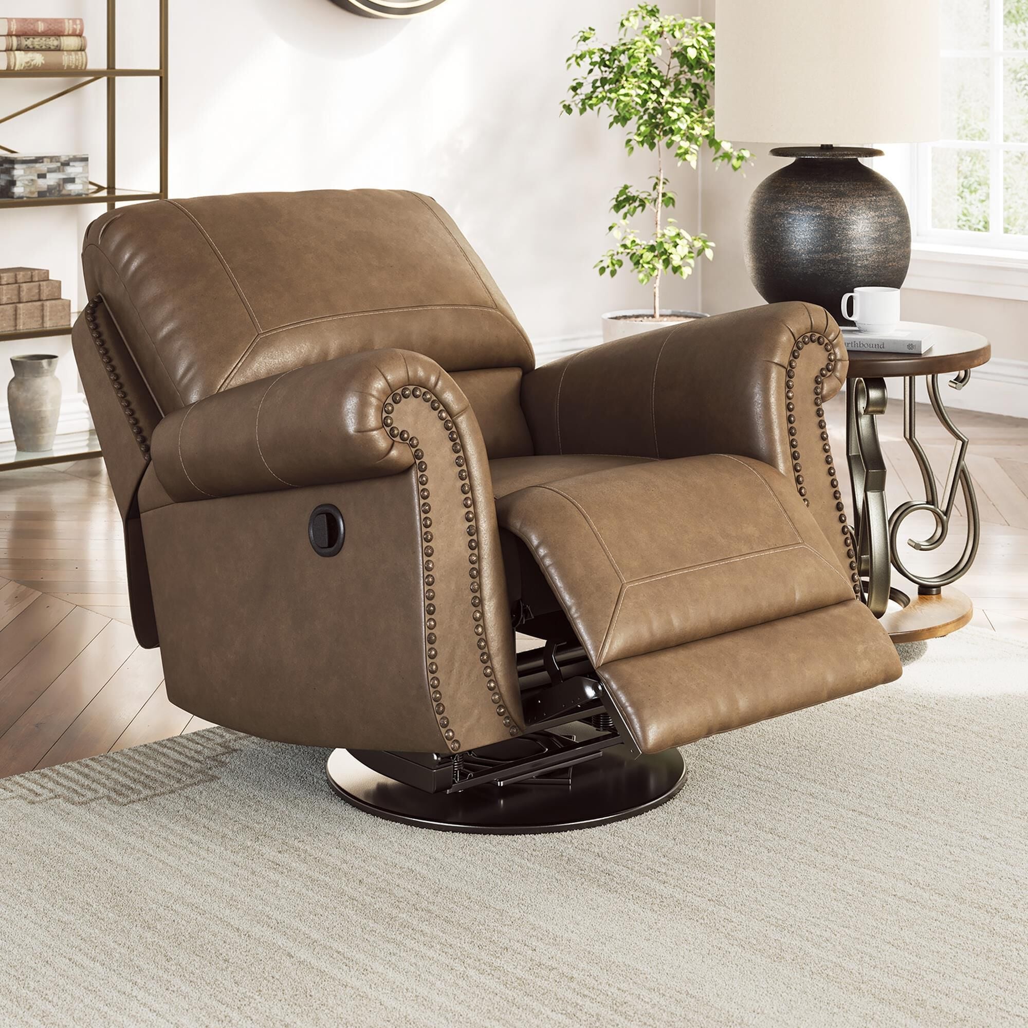 Ashley Chasemore Manual Swivel Glider Recliner in Earth