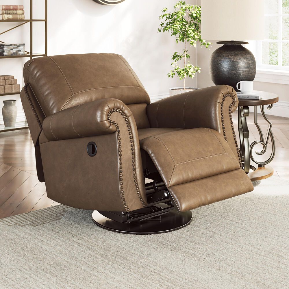 Ashley Chasemore Manual Swivel Glider Recliner in Earth, , large