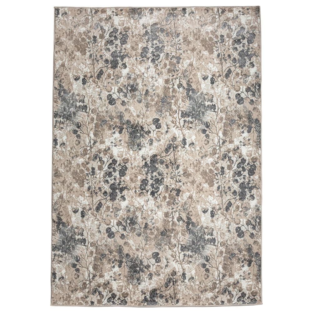 Radici USA Livigno Floral 5"3" x 7"3" Grey Area Rug, , large