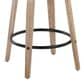 LumiSource Grotto 26" Swivel Counter Stool with Oat Fabric Upholstery in Whitewashed and Black (Set of 2), , large