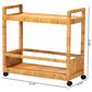 Baxton Studio Genet 2-Tier Kitchen Cart in Natural Brown, , large