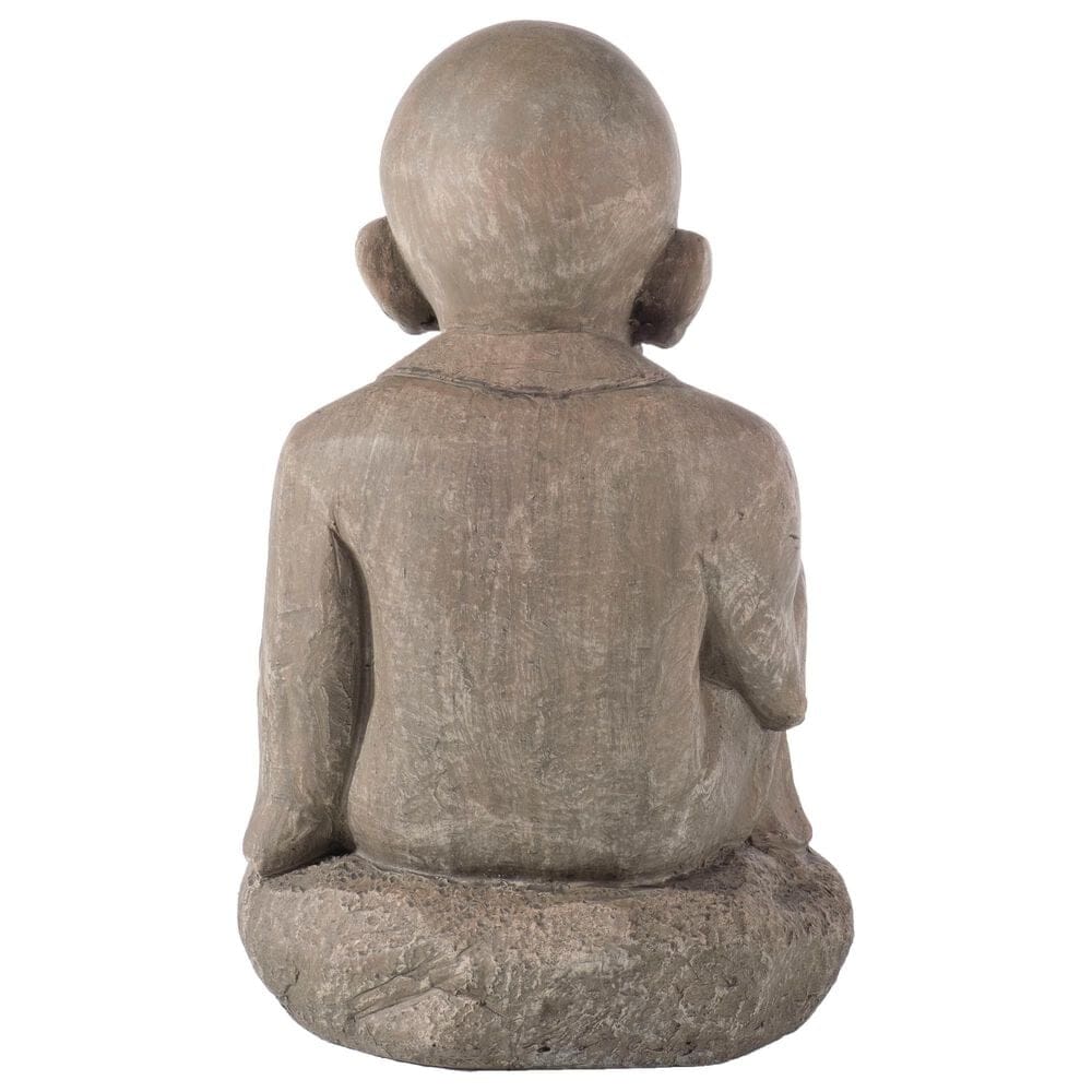 Alfresco Home Wishing Buddha Patio Statue in Brown, , large