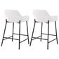 LumiSource Daniella Counter Stool with White Upholstery in Black (Set of 2), , large